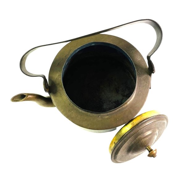 Vintage Old Copper Kettle Coffee / Teapot Heavy 7.25" x 9" Handmade - Picture 5 of 8